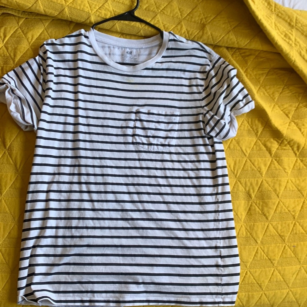 H&M stripped white tee